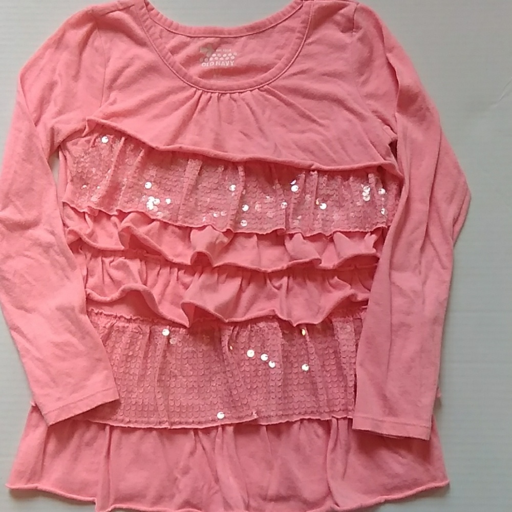 Old Navy Girls Size Small Pink Sequined Top